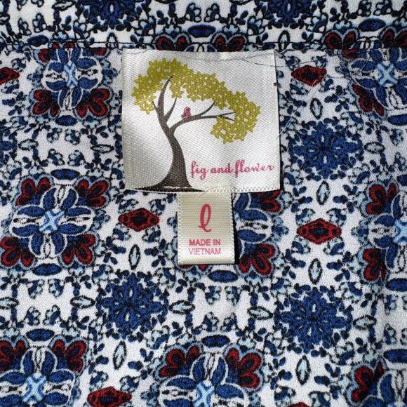 Anthropologie Fig And Flower Large Patchwork Colorful Pleat Boho Tunic Top Loose - Picture 5 of 5